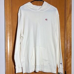 Champion Men's Cream Hoodie Size XL. Light weight